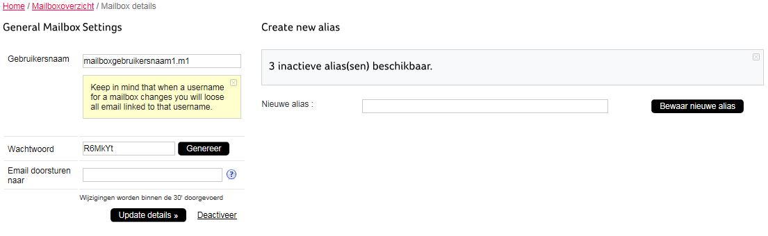 Hoe activeer ik een nieuwe mailbox en een nieuw e-mailadres