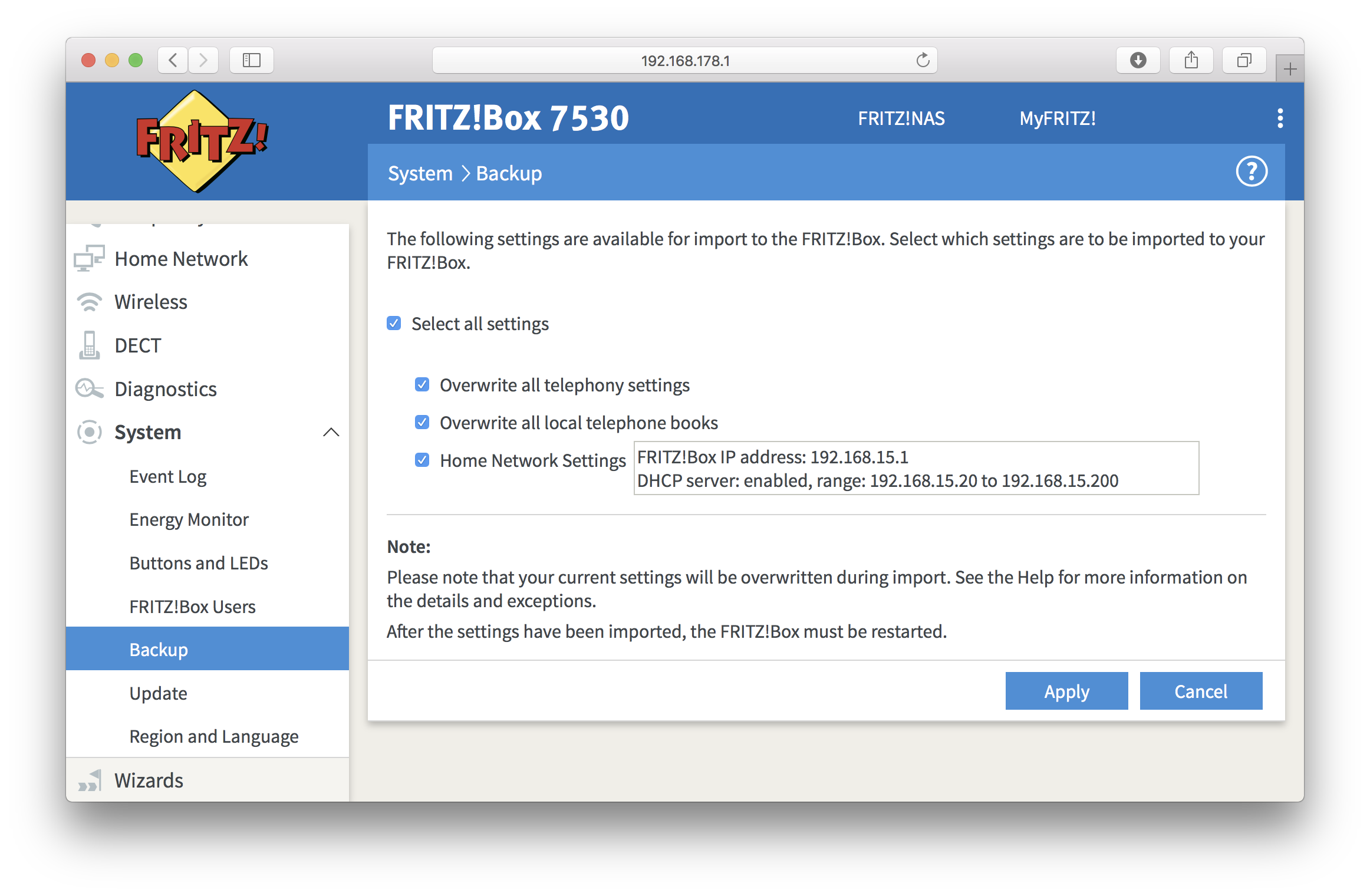 How do I back up and restore my FRITZ!Box How do I back up and restore my FRITZ!Box