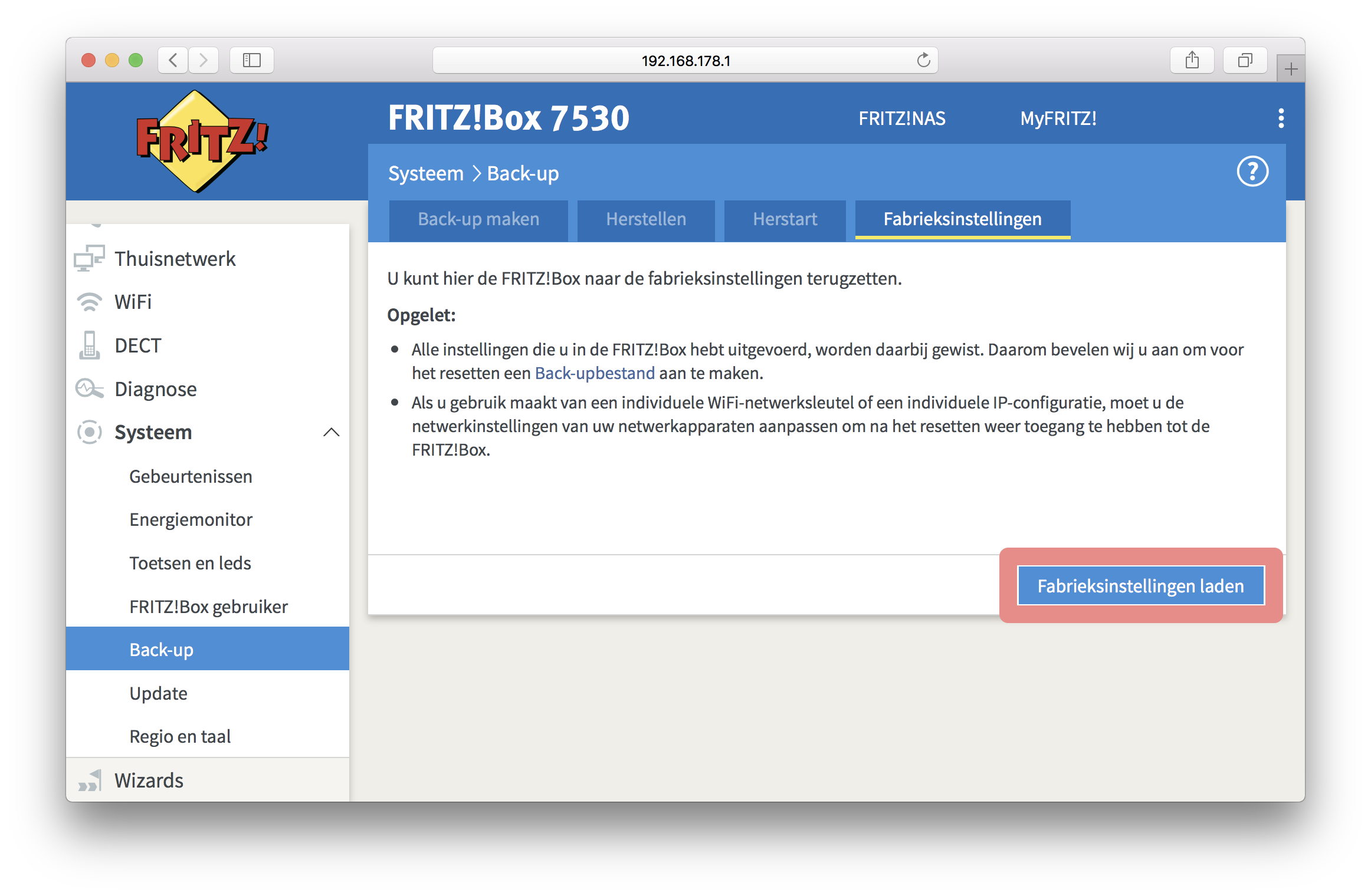 Hoe kan ik FRITZ!Box naar fabrieksinstellingen resetten Hoe kan ik FRITZ!Box naar fabrieksinstellingen resetten