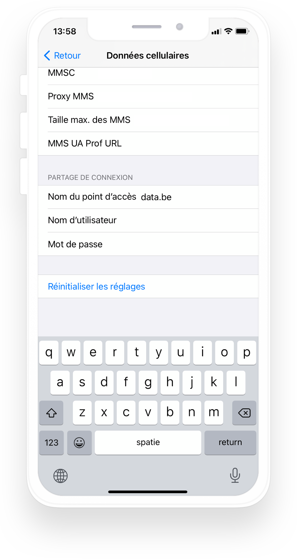 Comment configurer un partage de connexion sur mon iPhone