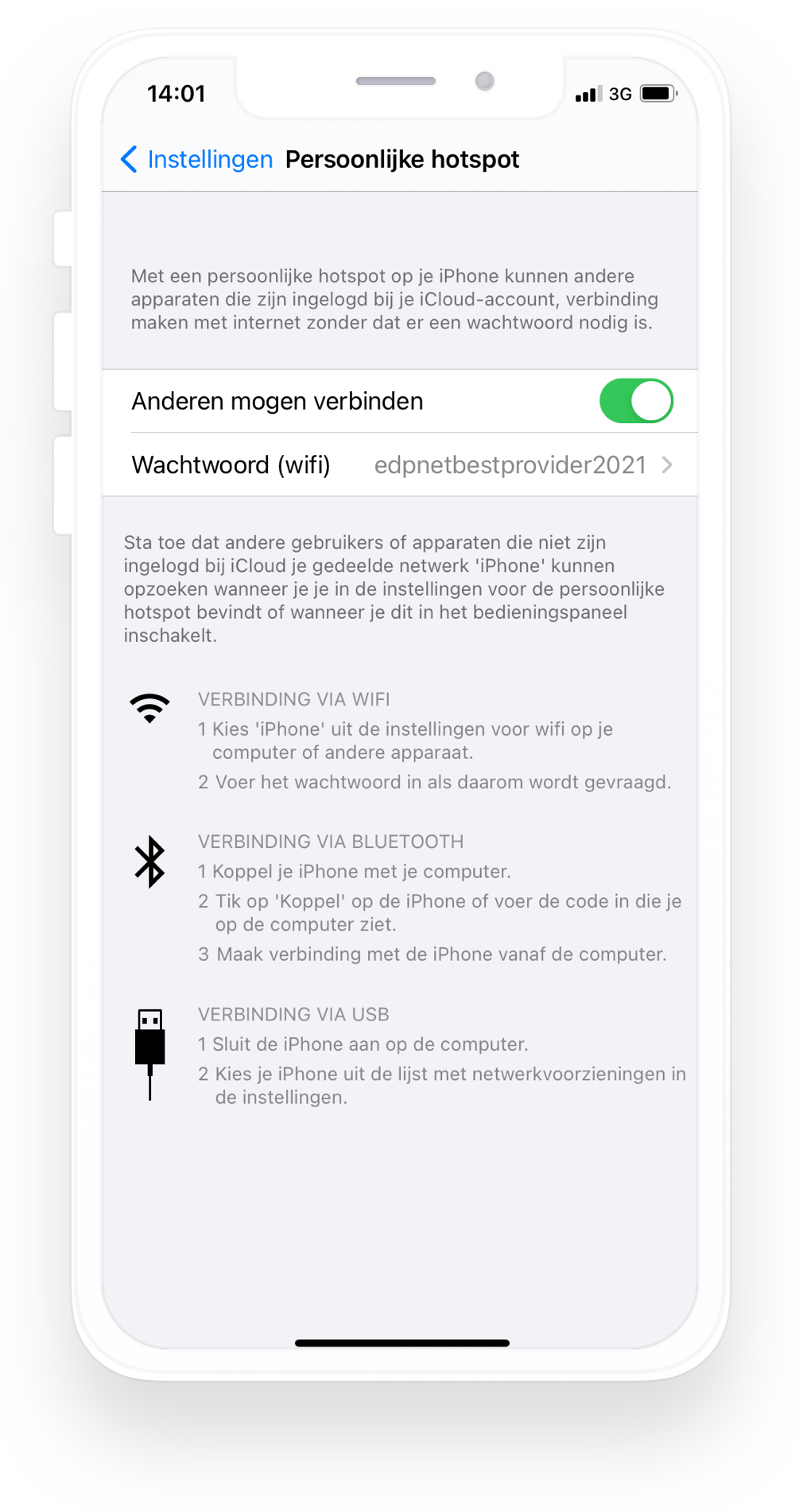 Hoe maak ik een Hotspot van mijn iPhone