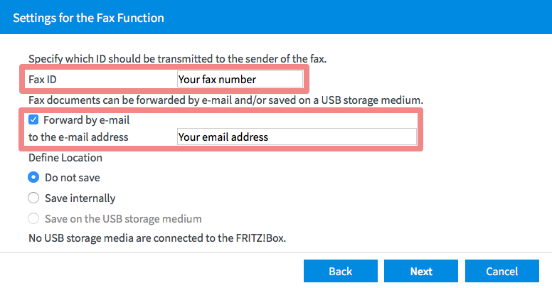 Hoe configureer ik Fax2Mail op mijn FRITZ!Box