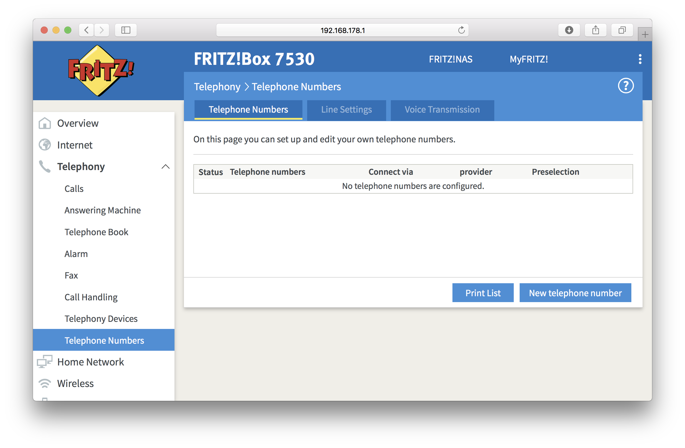 How do I configure edpnet telephony on my FRITZ!Box