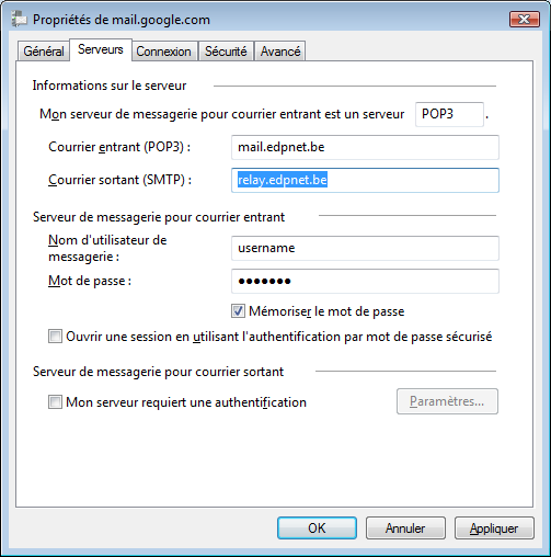 Windows Mail - Je n'arrive pas à me connecter au serveur de courrier sortant (SMTP)